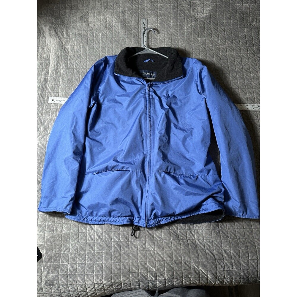 Vintage London Fog Women's Jacket Hooded Blue Large